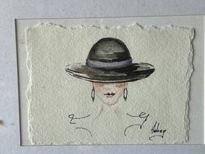 lot 64 image: Framed Audrey Hepburn Drawing