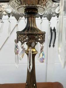 lot 110 image: Vintage Crystal and Metal Lamp