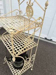 lot 103 image: Metal Side Table and Coffee Maker