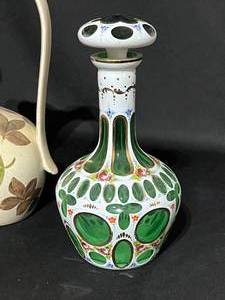 lot 74 image: Lot of 3 Unique Pieces Vase, Pitcher and Bottle