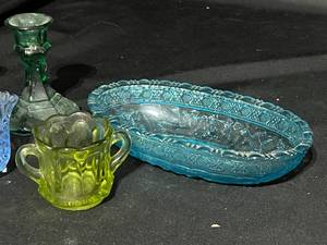 lot 80 image: Colored Glassware