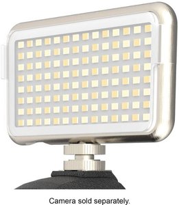 lot 2 image: Digipower - The Streamer - 112 LED Rechargeable On Camera and Smartphone Compact Video Light 3100K-5500K - Silver