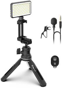 lot 4 image: Digipower - The Instructor - 8.5 Tripod Professional Video Kit -Work, Teach & Learn from Home - Black