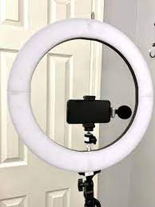lot 59 image: Sunpak - LED 448 19 Bi-Color Ring Light Kit - Black