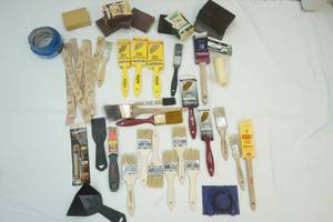 lot 71 image: Paint Brushes and Sanding Blocks