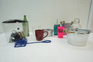 lot 170 image: Drinking Cups and Jar, Fish Tank