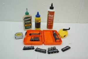 lot 187 image: Black and Decker Drill Bits and Wood Glue