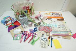 lot 216 image: Craft Supplies and Bag