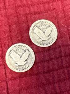 Lot of 2 Standing Liberty Quarters