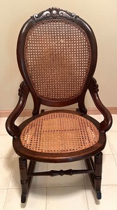 lot 202 image: Vintage Caned Rocking Chair