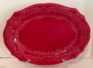 lot 214 image: Radiant Red Bordallo Pinheiro Platter, Gorgeous Glass Candle Holders and 14 Petite Glasses