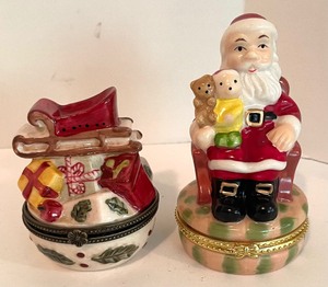 lot 235 image: Four Festive Trinket Boxes