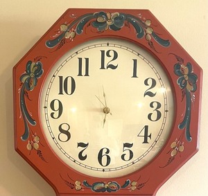 lot 241 image: Rosemaling Detailed Wall Clock