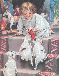 lot 275 image: Vintage Sharing Christmas Framed Print