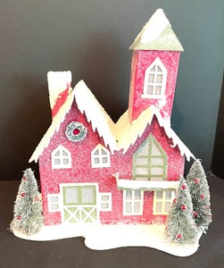 lot 284 image: Glittery Cardboard Houses and Church