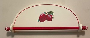 lot 287 image: Vintage Needlepoint Hand Towels and Apple Themed Hand Towel Display
