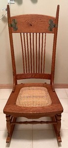 lot 295 image: Vintage Caned Seat Rocking Chair