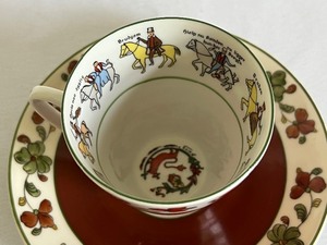 lot 61 image: Vintage Porsgrund Wedding Procession Demitasse Teacup and Saucer