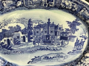 lot 72 image: Large Blue and White Decorative Ironstone Meat Platter