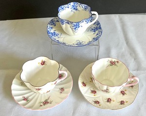lot 97 image: Three Vintage Shelley China Teacups and Saucers