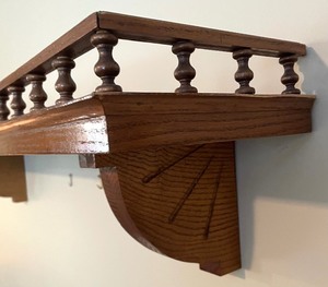 lot 311 image: Wooden Wall Shelf with Spindle Accents