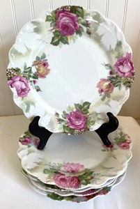 lot 381 image: Variety of Vintage Floral China Plates, Bowls, Candleholders, Pot and More