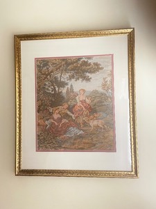 lot 183 image: Framed Pastorella Woven Italian Jacquard Wall Tapestry