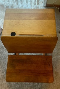 lot 179 image: Vintage Wood and Cast Iron Childrens School Desk