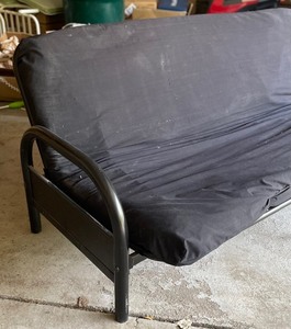 lot 384 image: Black Metal Futon