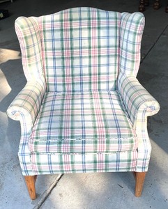 lot 385 image: Plaid Upholstered Chair