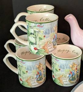 lot 140 image: Beatrix Potter Peter Rabbit Dishes