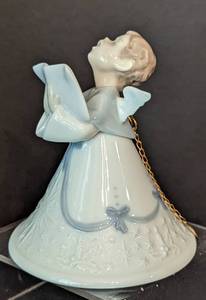 lot 156 image: Lladro Porcelain Angel Figurine and Bell