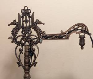 lot 353 image: Antique Brass Bridge Floor Lamp