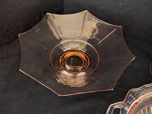 lot 375 image: Pink and Blue Depression Glass