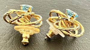 lot 19B image: Pair of Lovely 14k and Blue Topaz Earrings