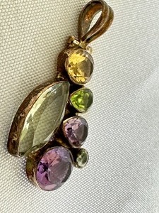 lot 15A image: Beautiful Sterling and Multi Gemstone Pendant