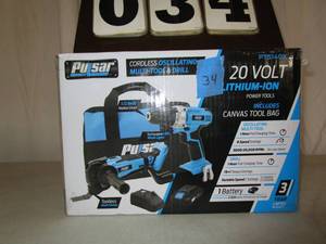 lot 34 image: Pulsar Cordless Oscillating Multi-Tool & Drill Kit