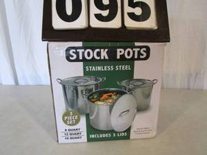 lot 95 image: Stainless Steel Stock Pots