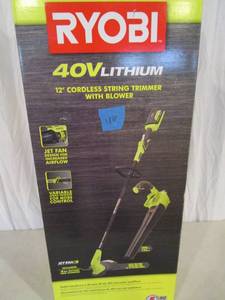 lot 116 image: Ryobi 12 Cordless String Trimmer with Blower