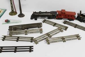 lot 50 image: Vintage Lot Of Assorted O Gauge Train Items, Tracks, Signals, Cars, Brochures And More
