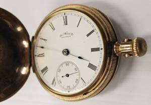 lot 5 image: American Watch Co Waltham Vintage Gold Doctor Pocket Watch