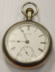 lot 13 image: A.W. Waltham 1884 Antique Silver Pocket Watch