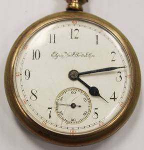 lot 25 image: Elgin National Watch Vintage Mens Pocket Watch
