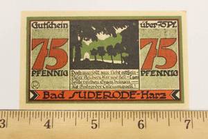 lot 53 image: 1921 Germany 75 Pfennig Uncirculated Vintage Currency