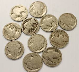 lot 60 image: Indian Head Buffalo U.S. 5 Cents Nickel Lot Of  11 Nickels