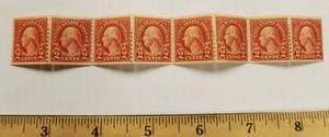 lot 70 image: 2 Cents U.S. Postage Washington Stamp Red Set Of 8 Stamps