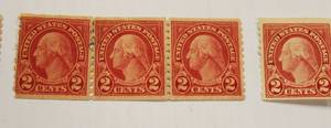 lot 71 image: 2 Cents U.S. Postage Washington Stamp Red Set Of 7 Stamps