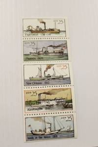 lot 78 image: U.S. 25 Cents Stamps Set Of Old U.S. Ships 5 Stamps