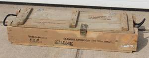 lot 13 image: Vintage Wood Ammo Box 12 Inch X 37 Inch X 7 Inch Deep