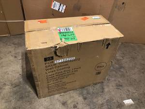 lot 12 image: Husky Pro Duty Welded 20-Gauge Steel Wall Mounted Garage Cabinet in Black LINE-X (28 in. W x 22 in. H x 14 in. D) customer return review pictures